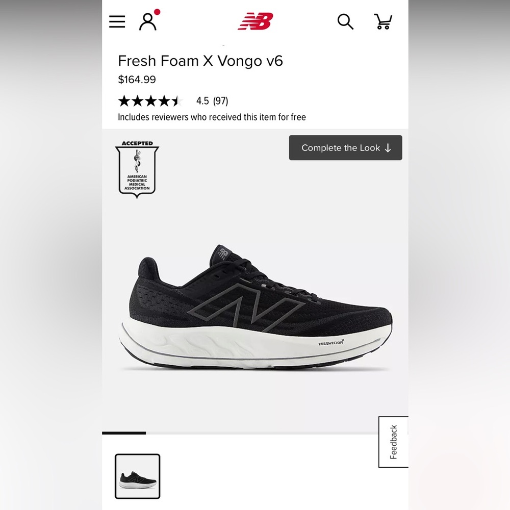 New Balance Fresh Foam X Vongo v6 Men's Shoes - Black size 12